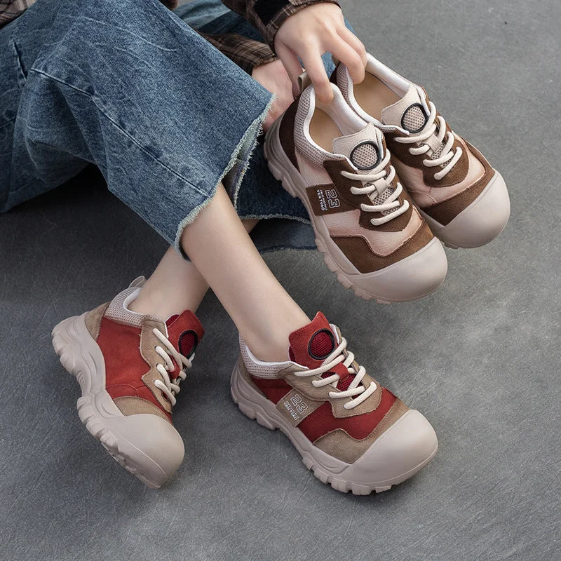 Casual shoes for casual walks -Women Color Matching Retro Casual Shoes