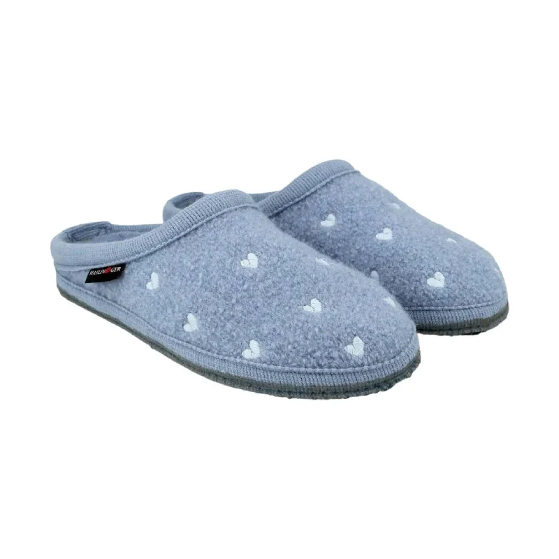 Korean style slippers-Haflinger Hearts - Powder Blue - ONLINE STORE CREDIT/EXCHANGE ONLY