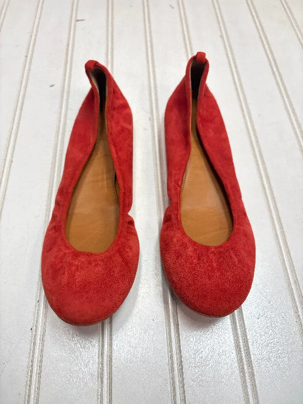 flats with vibrant decor-Shoes Flats By J. Crew In Red, Size: 6