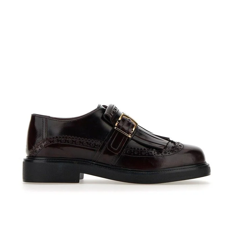 Casual shoes with soft cut -TOD'S Elegant 20L Calfskin Monk-Strap Moccasins