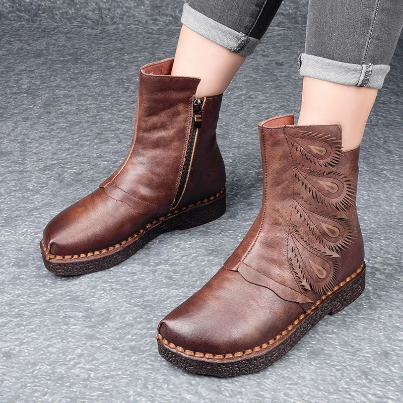 rugged snow boots-Ethnic Retro Velvet Boots | Gift Shoes