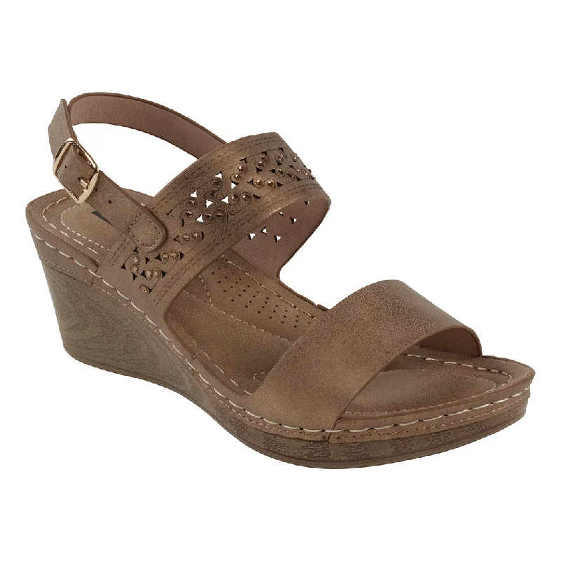 Sandals with camo prints-Foley Bronze Wedge Sandal