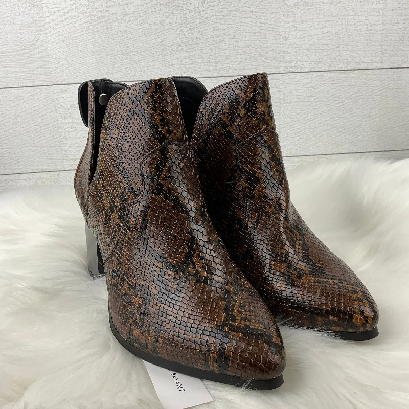 men’s warm boots-Boots Ankle Heels By Lane Bryant In Snakeskin Print, Size: 11