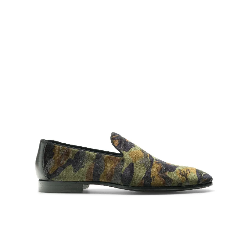 Loafers with minimal charm-Magnanni Jareth 22334 Men's Shoes Green Camo Velvet Formal/Dress Loafers (MAGS1119)