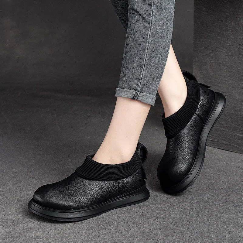 Casual shoes for casual strolls -Women Retro Minimalist Leather Flat Casual Shoes