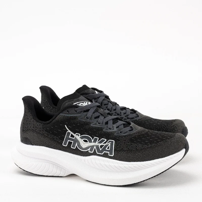 Athletic shoes for daily shine-W-MACH 6 - BLACK - MESH