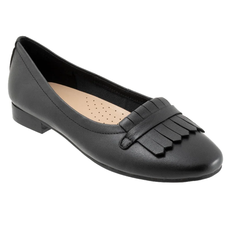 flats with stylish layouts-Greyson Black Leather Pump Shoes