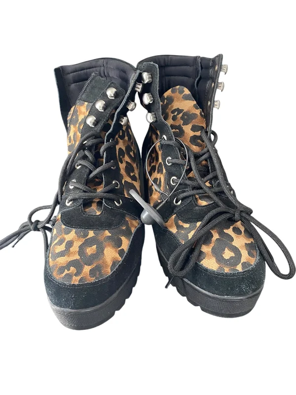 tactical snow boots-Boots Combat By Steve Madden In Animal Print, Size: 9.5