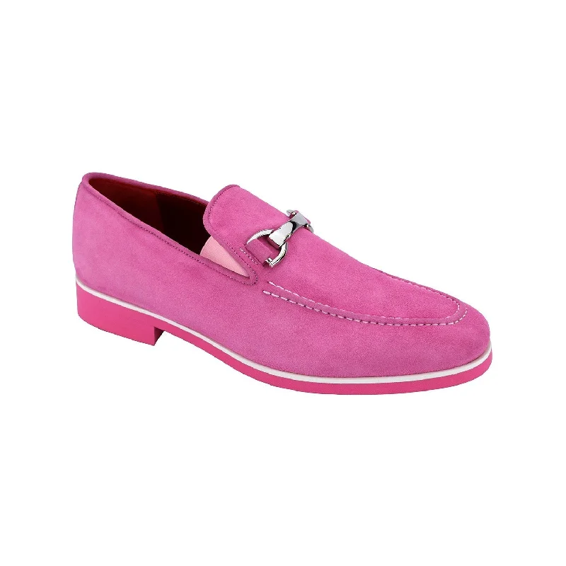 Loafers with modern charm-Emilio Franco Nino II Men's Shoes Pink Suede Leather Loafers (EF1090)