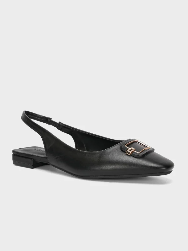 flats with luxury design-Women's "AMYRYN" Slingback Flat Pumps