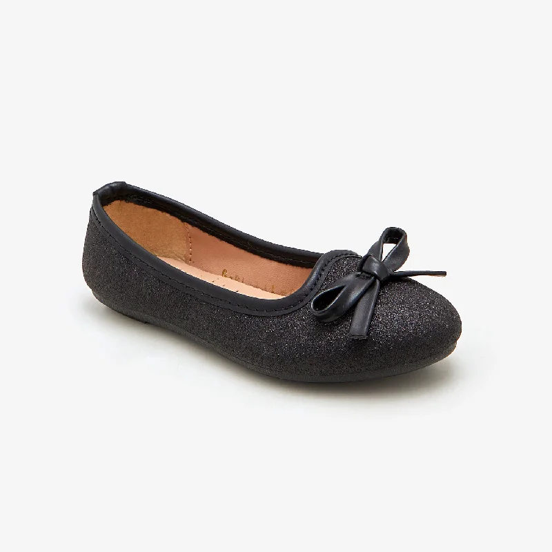 flats near music spots-Girls Shimmer Ballerina Flats