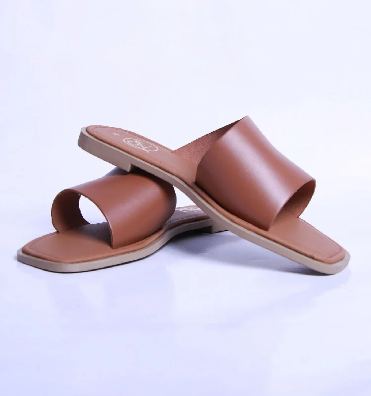 How to waterproof sandals-CUTOUT SINGLE STRAP SANDAL-TAN