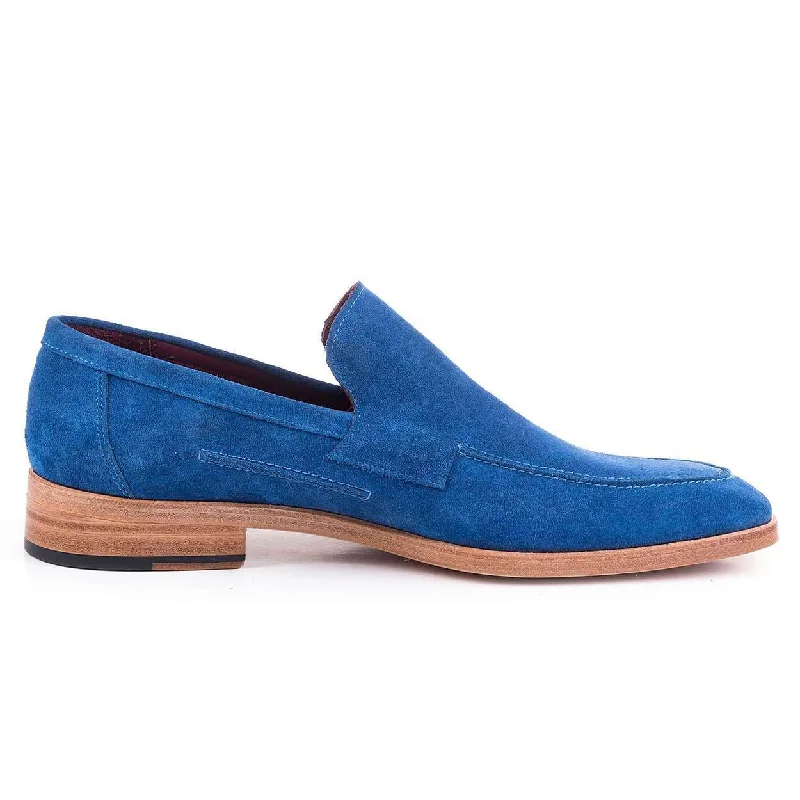 Loafers for casual charm-Maglieriapelle Men's Designer Shoes Blue Alacati Suede Leather Loafers (MGS1168)