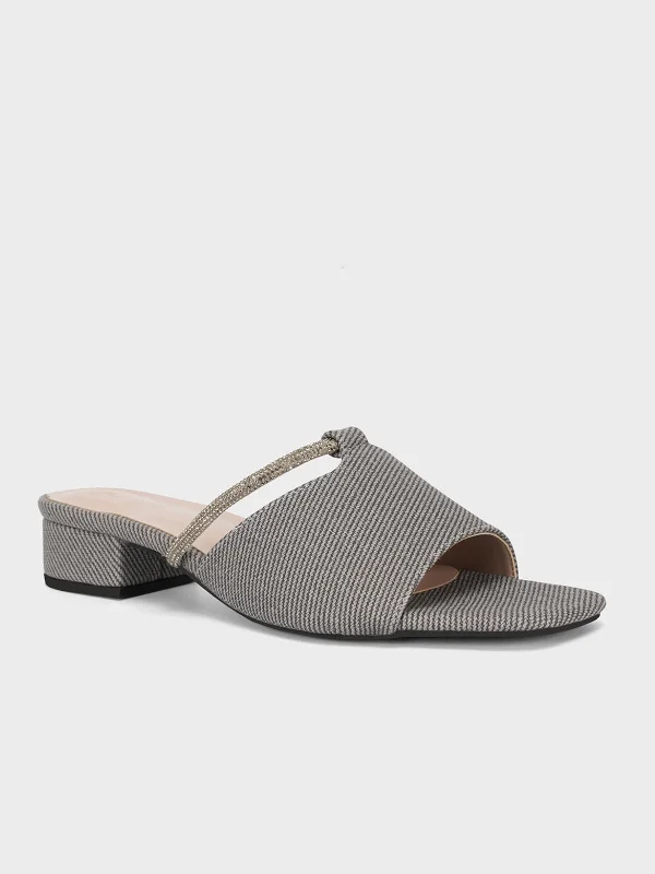 modern flats with gym-Womens "ITALIA" Stylish Block Heel Slipper