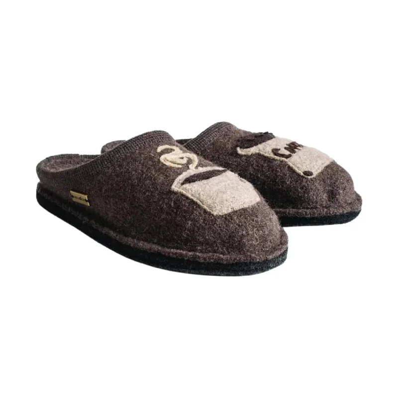 breathable mesh slippers-Haflinger Coffee - Earth