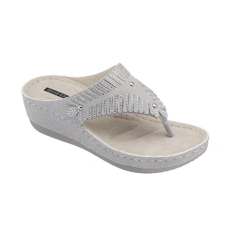 Best sandals for odor protection-Virginia Grey Wedge Sandal