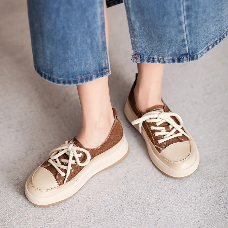 Casual shoes for casual comfort -Women Breathable Soft Hollow Leather Casual Shoes