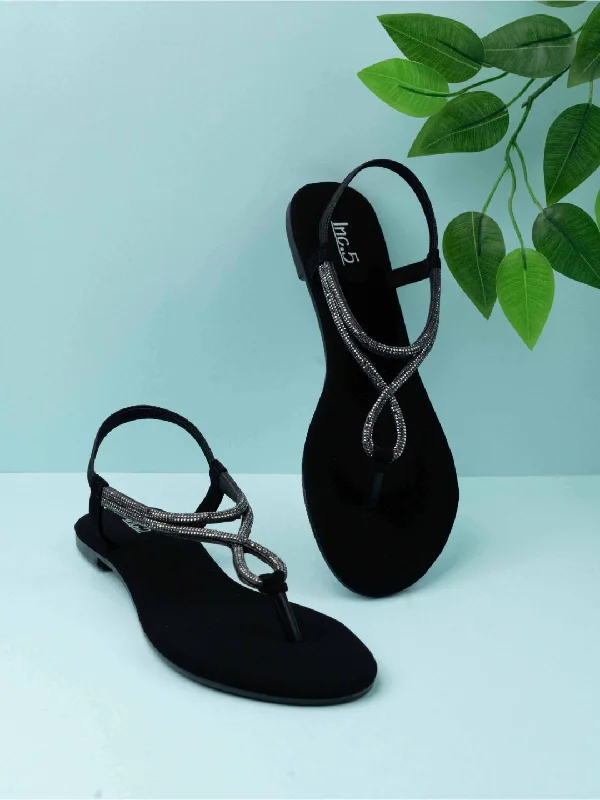 cozy flats for families-Womens Black Casual Solid Round Toe Flats