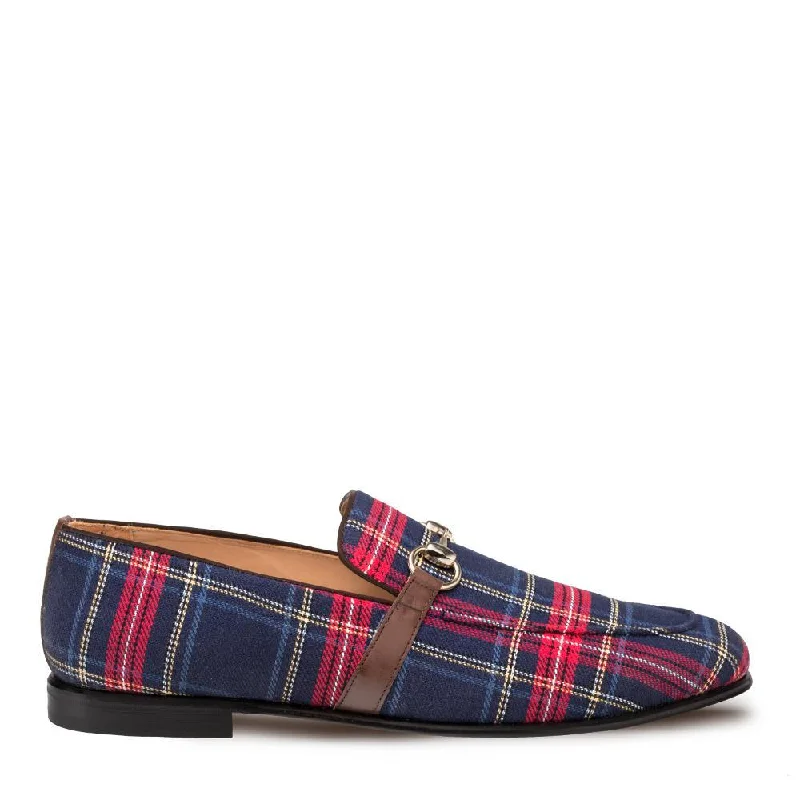 Loafers with fun vibes-Mezlan Knighton 9620 Men's Shoes Blue Fabric Horsebit Mocassin Loafers (MZ3220)