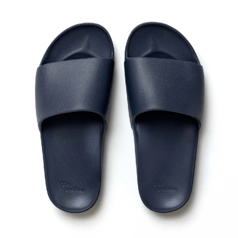 winter plush slippers-Arch Support Slides - Classic - Navy