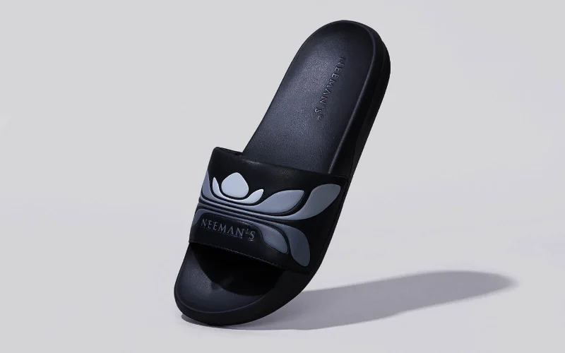 supportive foam slippers-Breather Slides (Men Exclusive) : Black-Grey