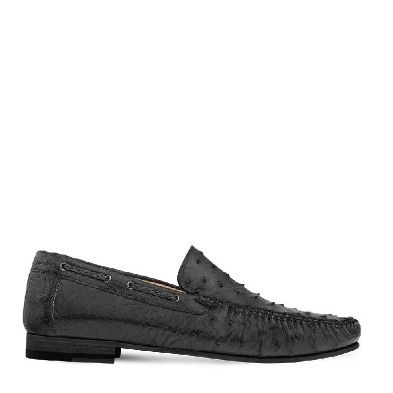 Loafers with sleek hues-Mezlan 7318-S-RX612 Men's Shoes Exotic Ostrich Dress Moccasin Loafers (MZ3496)