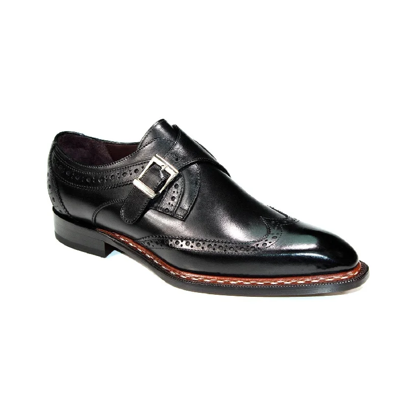 Loafers with comfy heels-Emilio Franco Riccardo Men's Shoes Calf Skin Leather Monkstraps Loafers (EF1227)