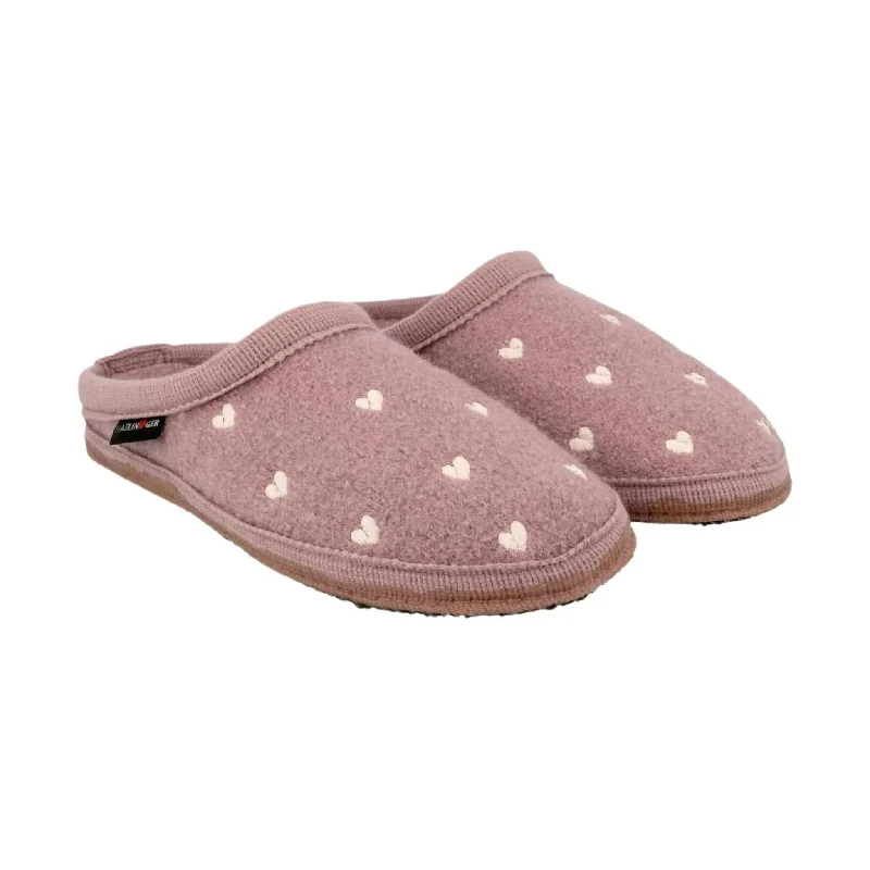 adorable animal slippers-Haflinger Hearts - Rosewood - ONLINE STORE CREDIT/EXCHANGE ONLY