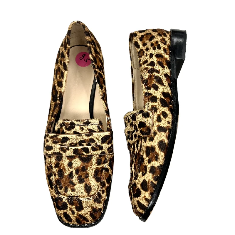 cozy flats for travelers-Shoes Flats By Something Navy In Leopard Print, Size: 8.5