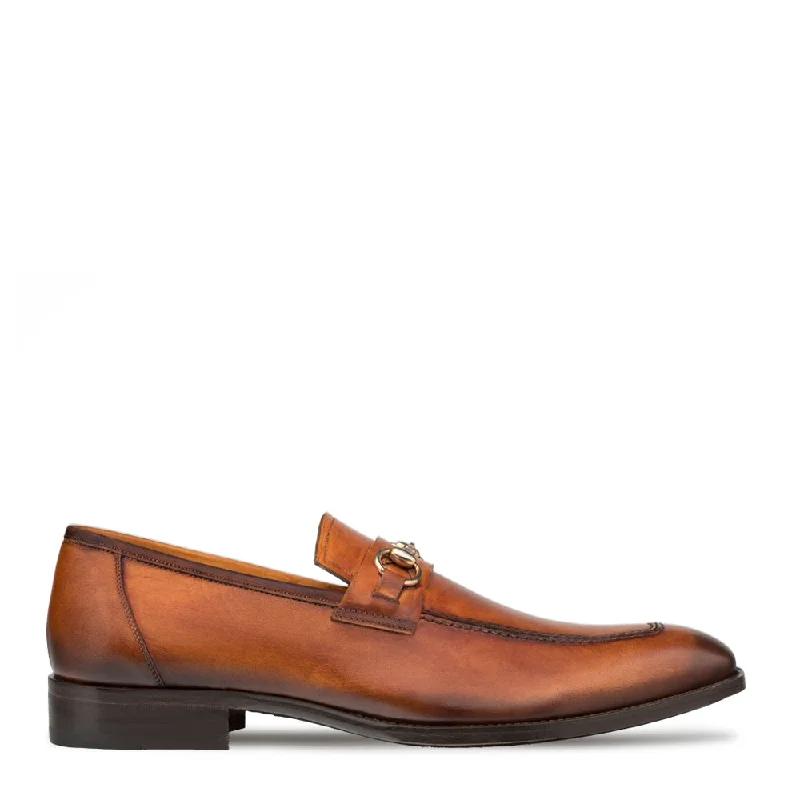 Loafers for warm vibes-Mezlan E20482 Men's Shoes Cognac Calf-Skin Leather Ornament Horse bit Loafers (MZ3502)