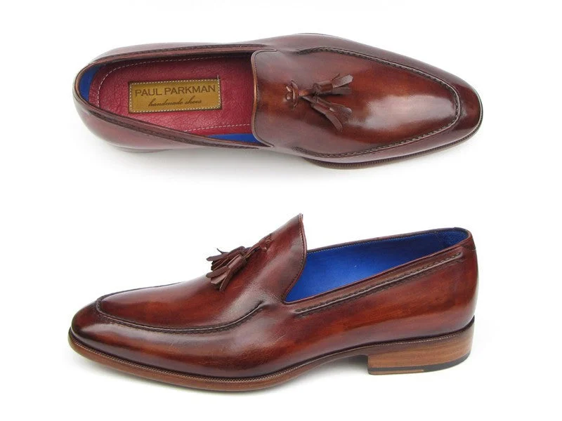 Loafers with bright vibes-Paul Parkman Men's Brown Tassel Loafers