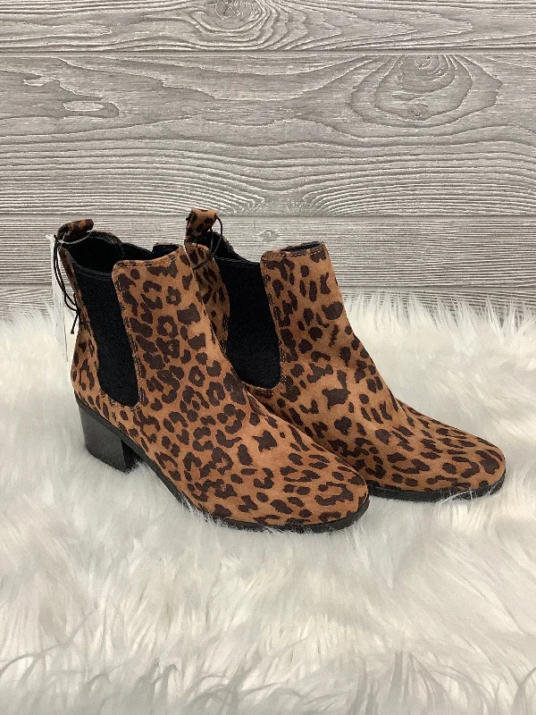 sturdy safety boots-Boots Ankle Heels By A New Day In Animal Print, Size: 6