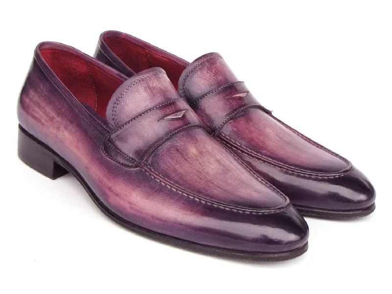 Loafers with cozy vibes-Paul Parkman Purple Patina Penny Loafers