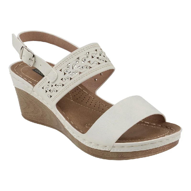 Best sandals for flexible leather-Foley White Wedge Sandal