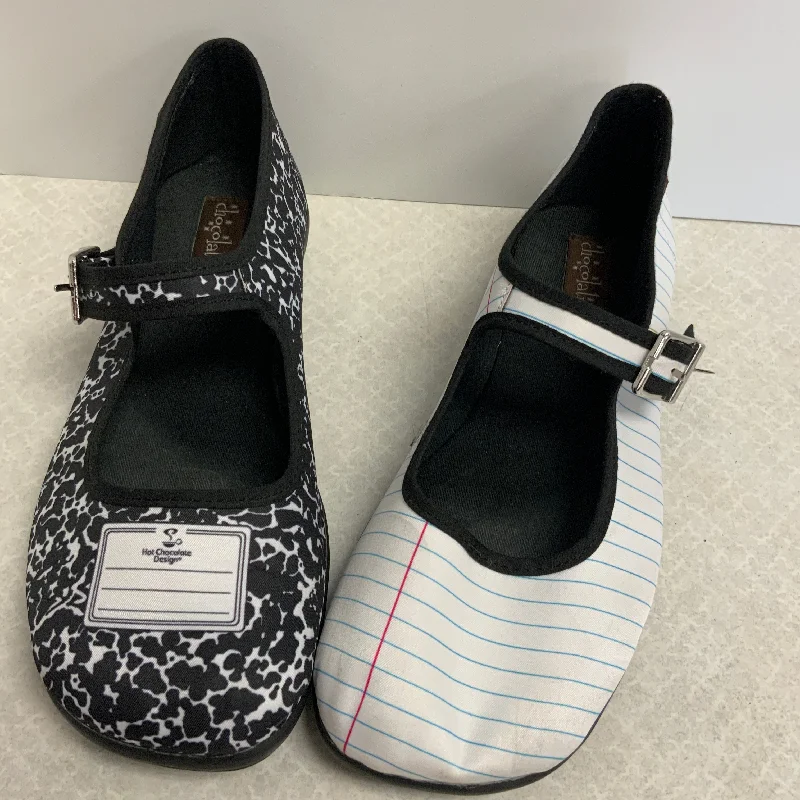 cheap flats near me-Shoes Flats By chocolaticas In Black & White, Size: 5