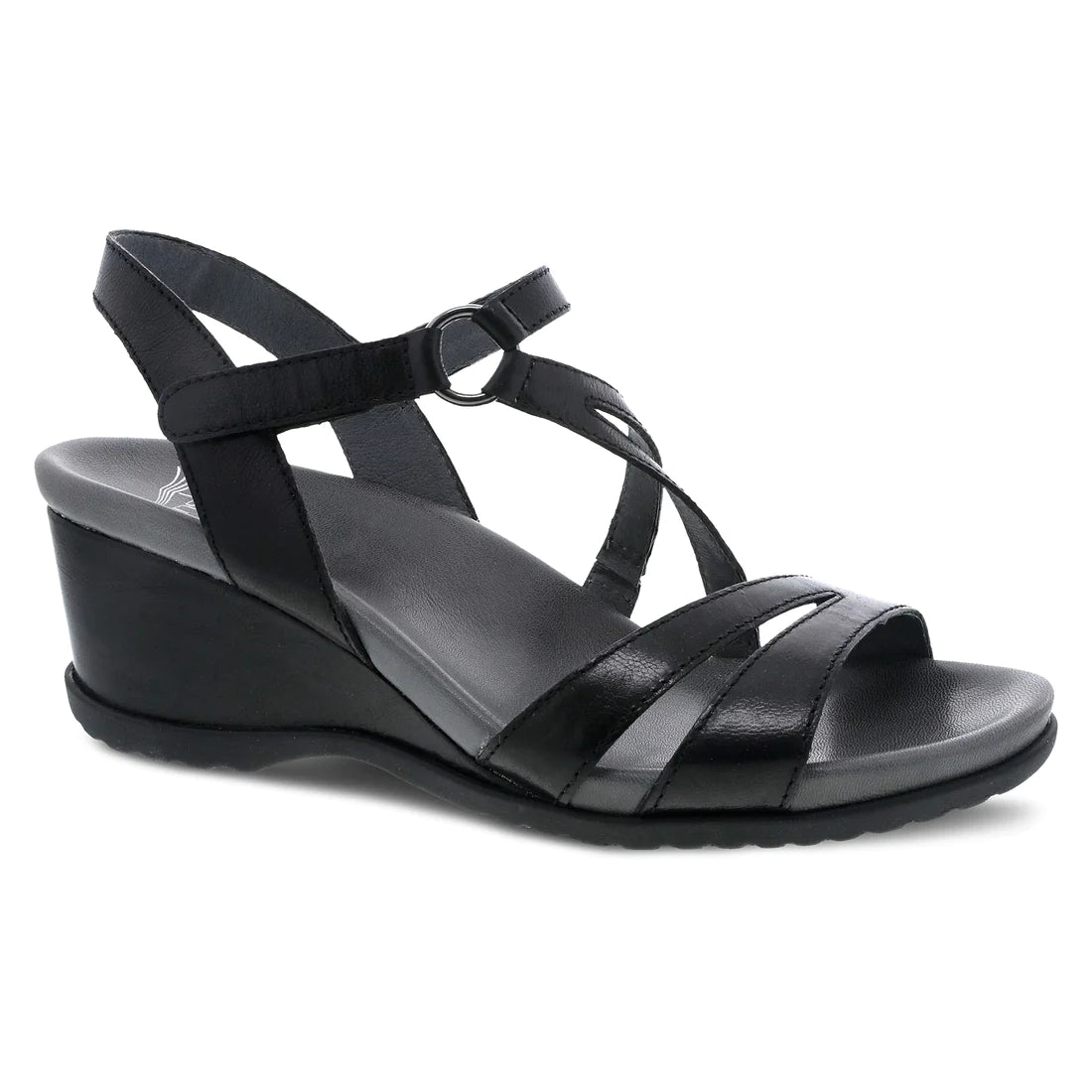 How to choose sandals color-Dansko Women's Addyson Wedge Sandal - Black Glazed