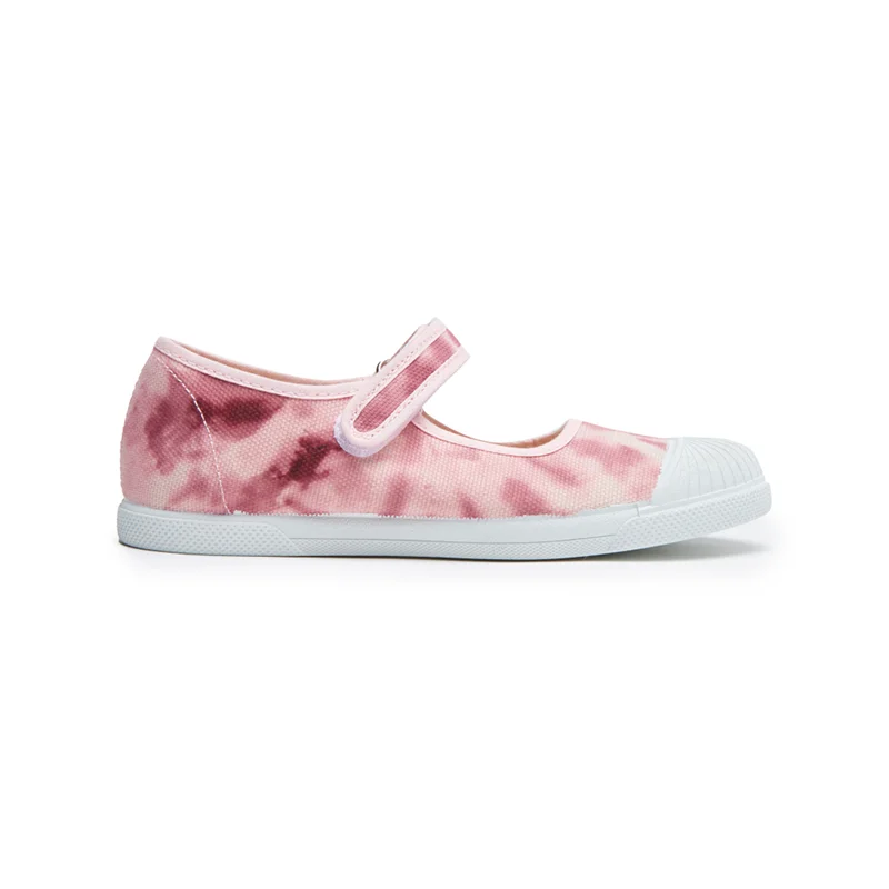 Mary Jane shoes for weekend vibes-Canvas Mary Jane Sneakers In Tie Dye Pink