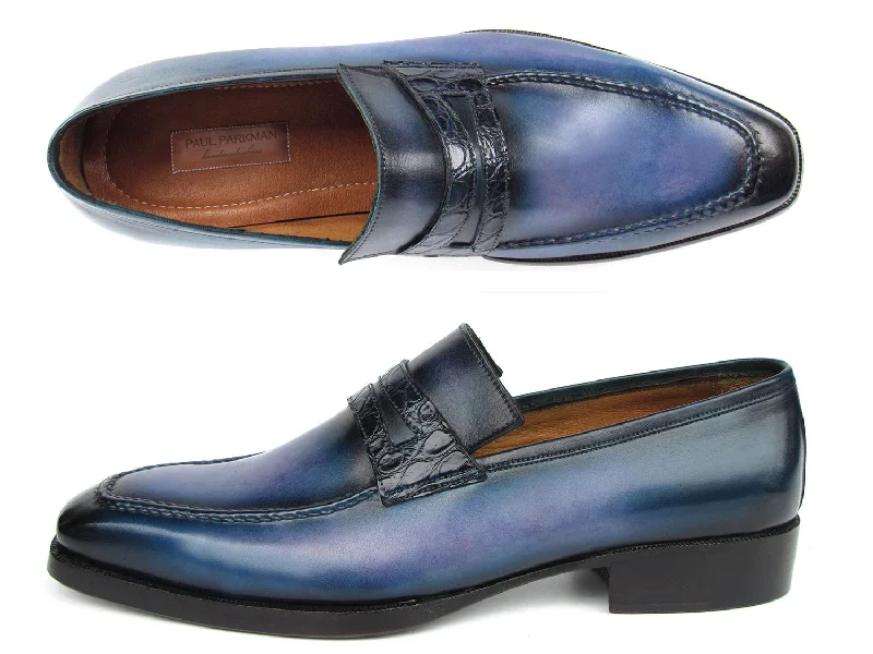 Loafers for weekend vibes-Paul Parkman Men's Blue Patina Loafers