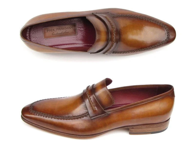 Loafers for wet vibes-Paul Parkman Handmade Brown Leather Loafers