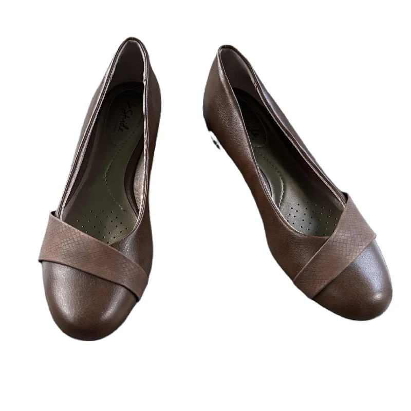 affordable flats for expats-Shoes Flats By Life Stride In Brown, Size: 9.5