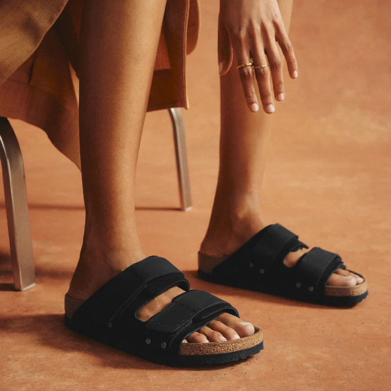 Best sandals for urban chic-UJI - BLACK - SUEDE