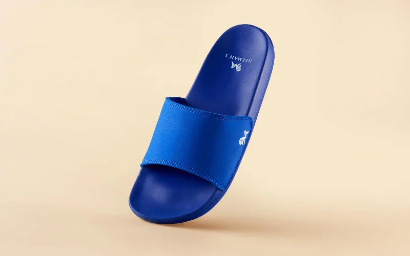 bold striped slippers-Eco Slides : Classic Blue