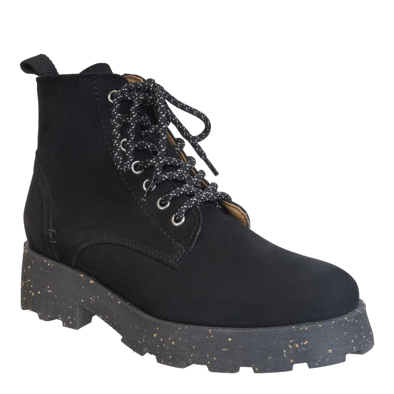 cozy calfskin boots-IMMERSE in BLACK Heeled Cold Weather Boots