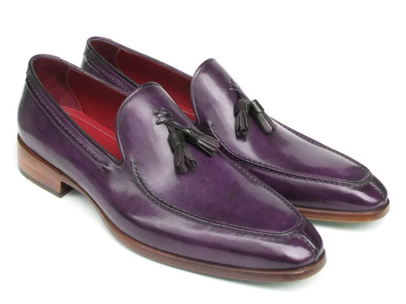 Loafers with trendy hues-Paul Parkman Purple Tassel Loafers