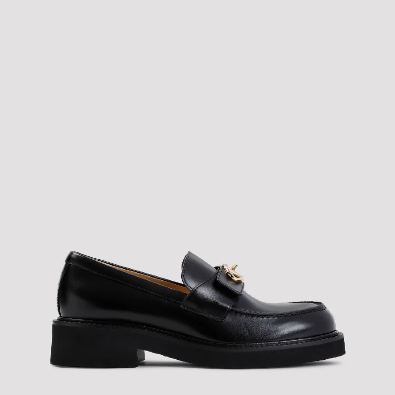 Casual shoes for relaxed wear -VALENTINO Elegant Moccasins with Golden Logo Buckle