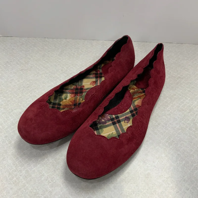 luxury flats for sale-Shoes Flats By Born In Maroon, Size: 9.5