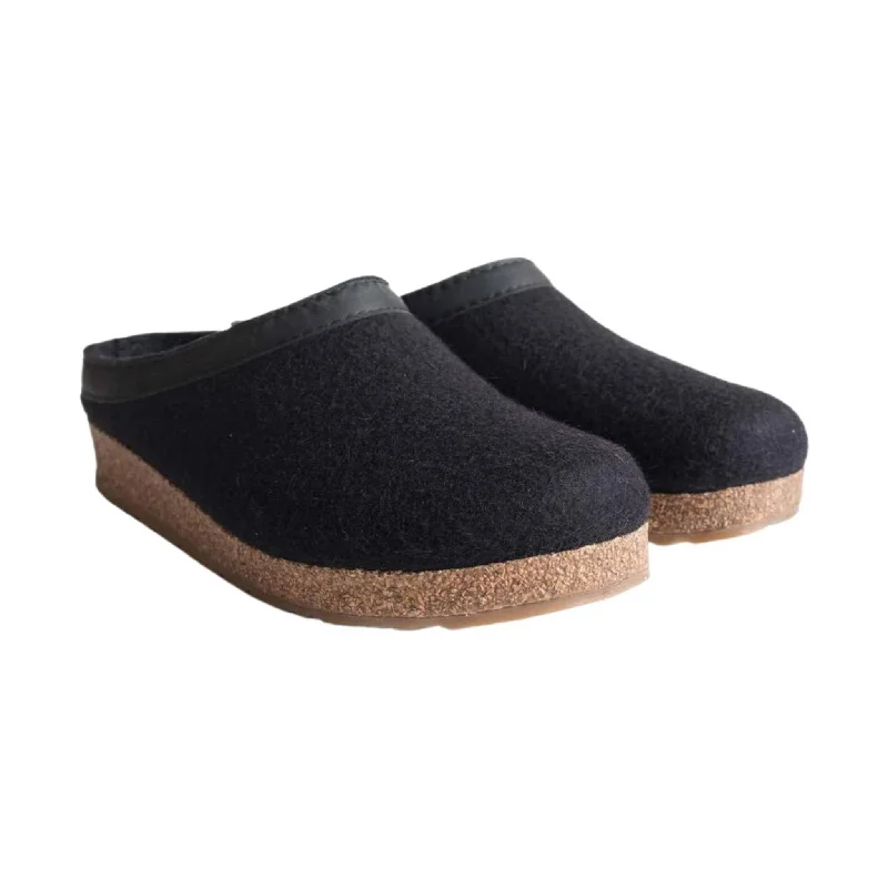 hardwood floor slippers-Haflinger GZL - Black