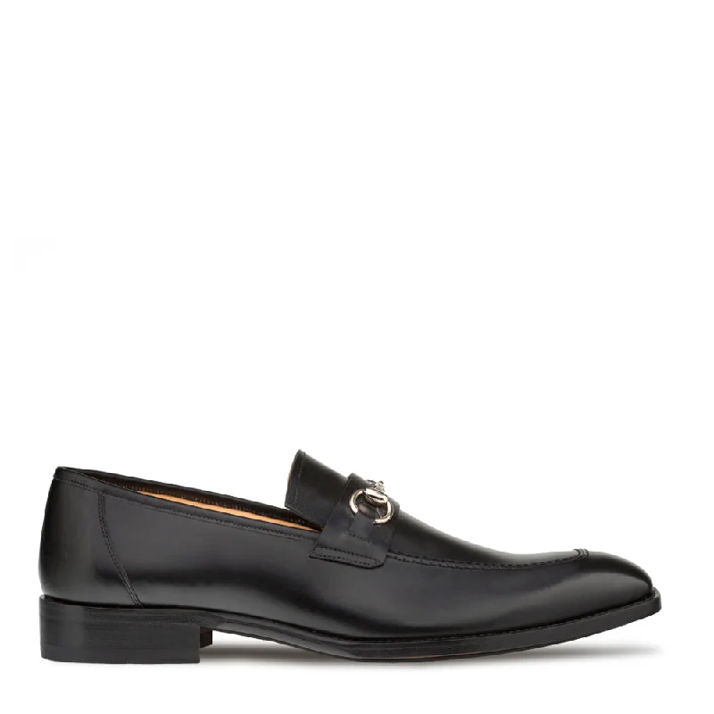 Loafers with smooth vibes-Mezlan E20482 Men's Shoes Black Calf-Skin Leather Ornament Horse bit Loafers (MZ3501)