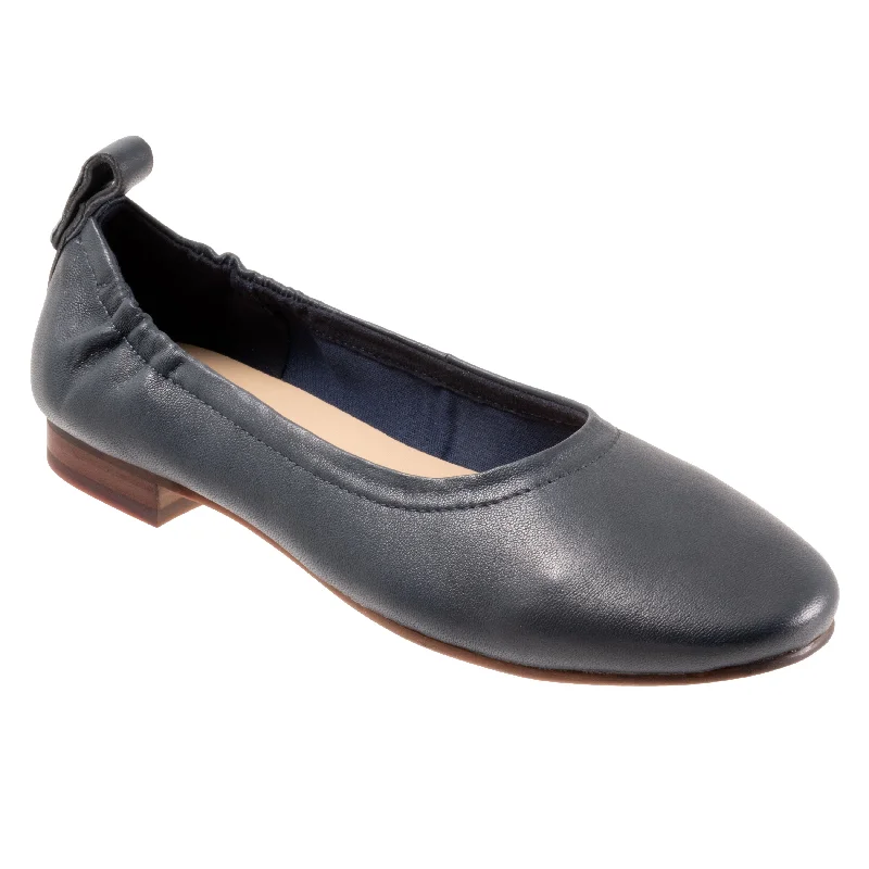 flats with modern bedrooms-Gia Navy Low Heeled Slip-on Shoes