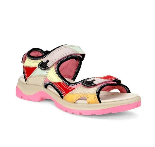 Best sandals for outdoor parties-ECCO Women's Yucatan Offroad Sandal - Multicolor Bubble Gum